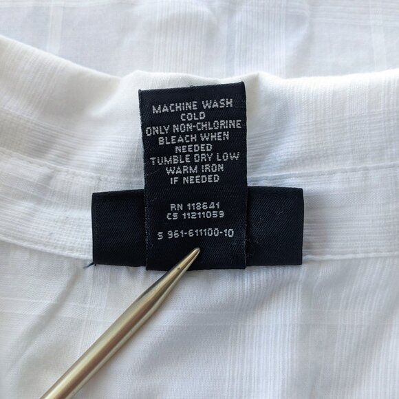 Lane Bryant Women's Shirt Dress / Tunic, White, semi-sheer fabric with pockets - Picture 9 of 13